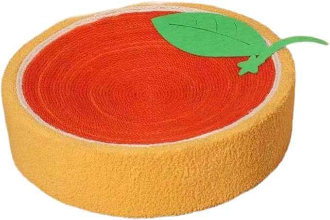 Baoblaze Sisal Round Cat Scratching Board,Scratcher Bowl,Cat Bed,Fruit for, Orange