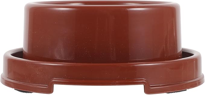 Totority Anti-Slip Plastic Pet Bowl for Dogs and Cats, Brown Round Dog Feeder Bowl with Sturdy Pp Material, Suitable for Puppy Feeding and Watering at Home Or Travel