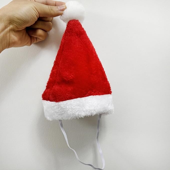 6 Pcs Pet Santa Hat for Small Dogs and Cats, Christmas Costume, 5.5 x 7.8 inches, Red and White,