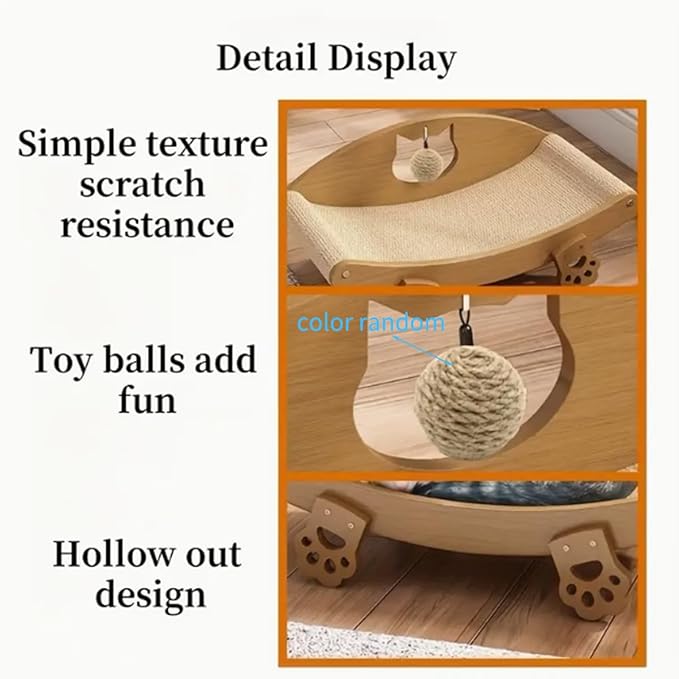 Cat Scratcher Bed, Cat Scratch Pad, Elevated Scratching Lounger, Kitten Scratching Board, Sisal Scratcher Pet Supplies Puppy Bed for Sofa Carpet Floor Furniture Protector Indoor Sleeping
