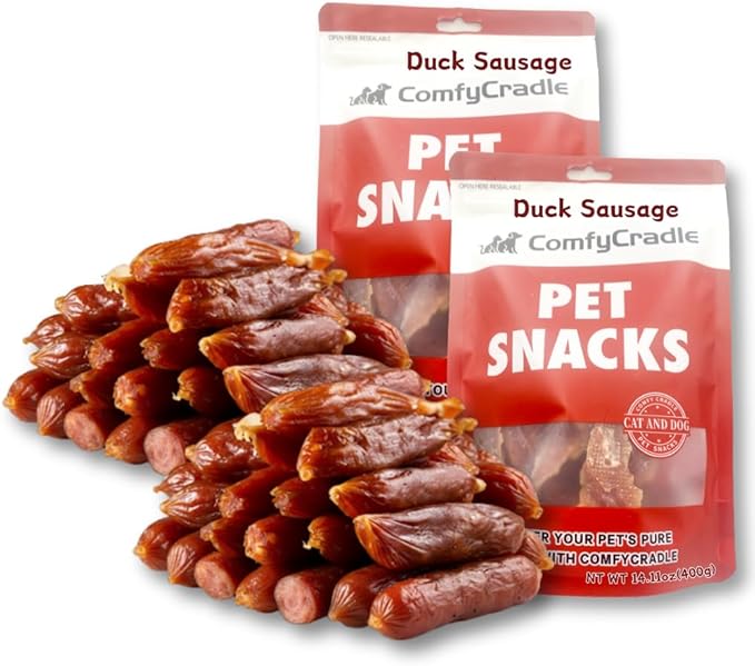 Real Duck Sausage Training Treats, Wholesome & Savory Rewards for Dogs (Duck,2 Pack x 14.11 Ounce(Pack of 2))