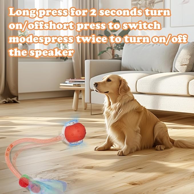 2Packs Interactive Cat Toys Ball for Indoor Cats, Smart Automatic Cat Chase Ball Toy, Generation Moving Cat Ball with Elastic Mesh Tail Motion Activated