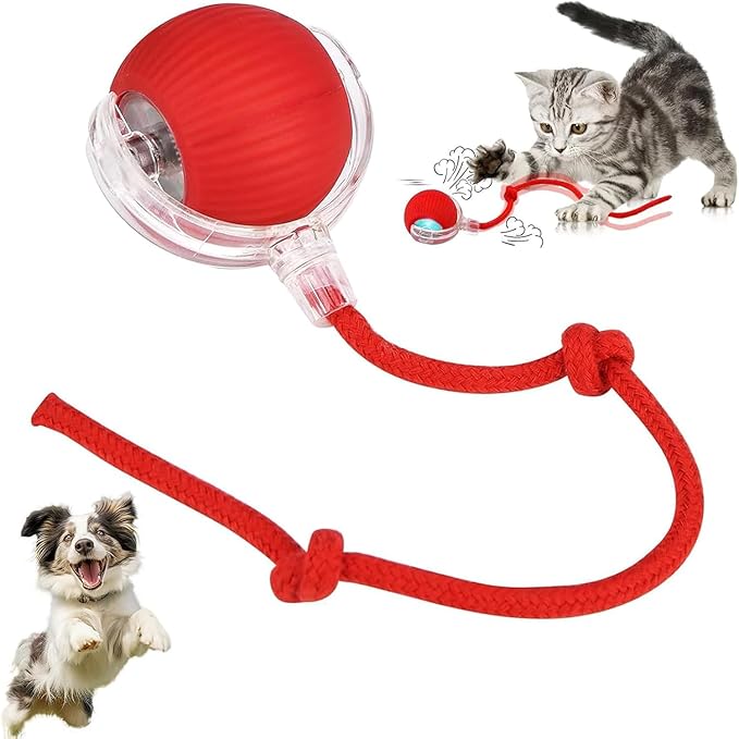 Speedy 2.0 Tail Cat Toys for Bored Indoor Adult Cats,2025 New Generation Interactive Cat Toys for Indoor Cats,Automatic Moving Ball with Tail