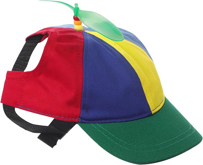 Pet Propeller Hat Cat Dog Colorful Pet Sun Protection Adjustable Baseball Cap Rainbow Pet Spinner Hat Funny Puppy Kitty Baseball Cap