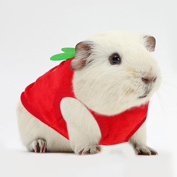 4 Pack Guinea Pig Clothes Rabbit Warm Vest Flannel Fleece Pet Costume T-Shirt for Small Animal Kitten Ferret Chihuahua Puppy