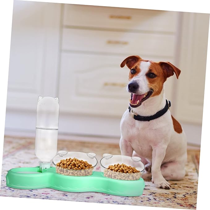 Toddmomy Elegant Cat Feeding Elevated Bowls Auto Water Feeder Sturdy Slots Tilt for Easy Eating Plastic