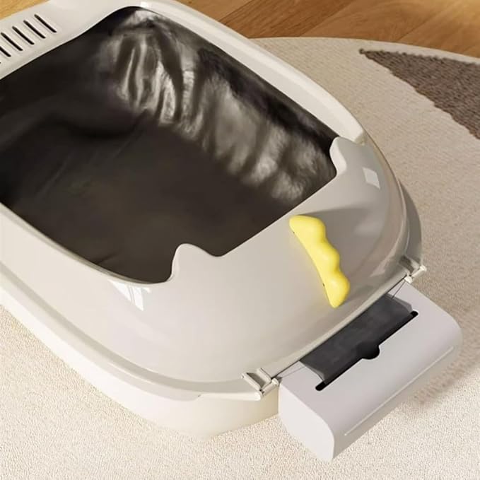 Pet Supplies, Durable Open Cat Litter Box with Scoop,Anti Splash Pet Tray(Blue)