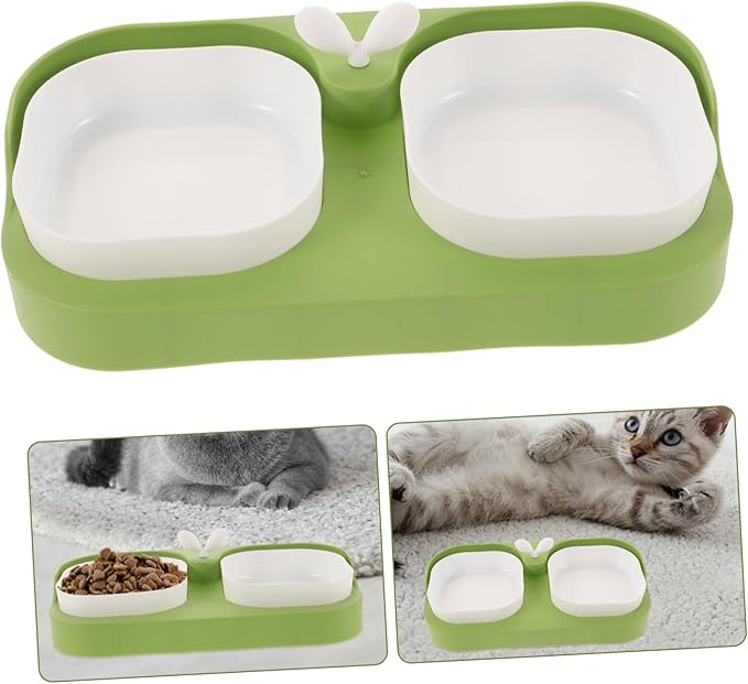 Sosoport Pet Feeding Bowl Nonslip Food Water Bowls for Cats Dogs and Small Pets Moderate Capacity for Daily Use Cute Design White