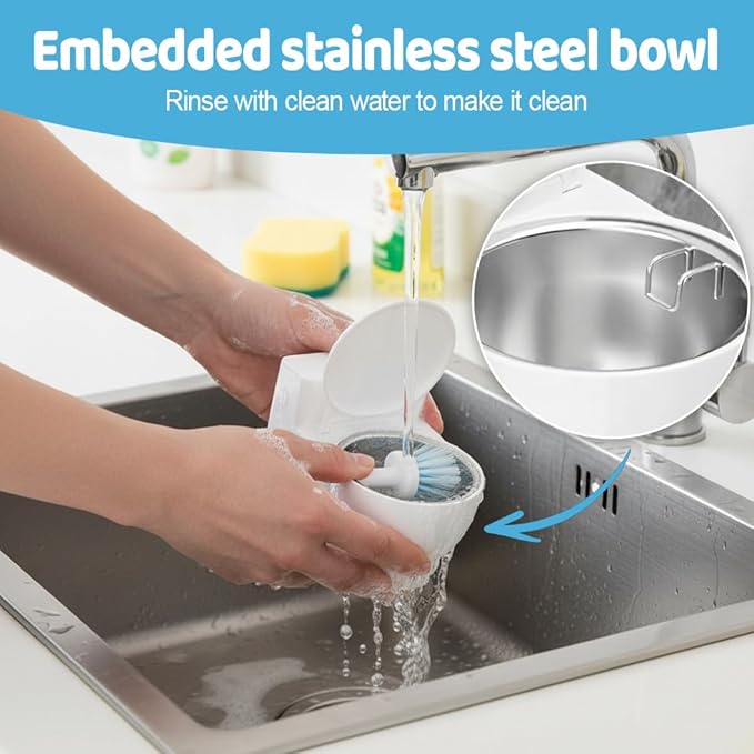 Toilet Shape Cat Bowl, Wall Mounted Hanging Pet Feeder with Stainless Steel Bowl, Flip Lid Cover, Stop Cats Drinking from Toilet