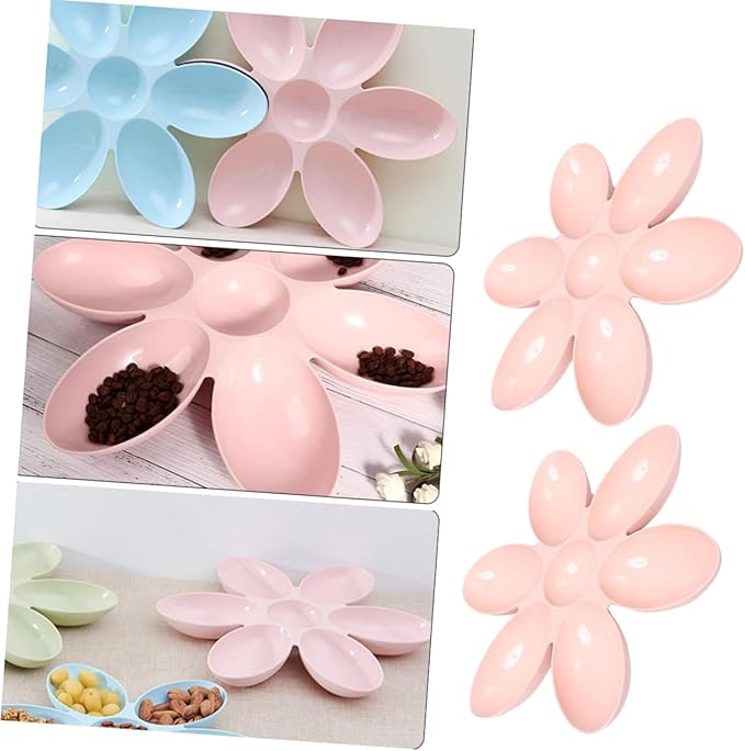 Cat Bowls- Cat Food Water Container- Multi- Feeder 6- Meal Kitten Food Bowls- Flower Petals Shaped Pet Feeding Bowl for Small Medium Dog Pets Puppy Kitten