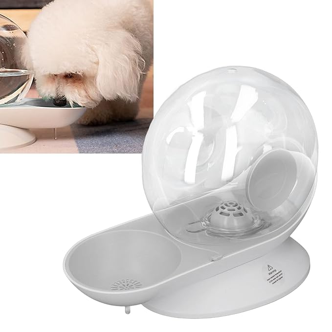 Pet Water Dispenser Snail Shape Automatic Water Drinking Fountain 2.8L Large Capacity for Dogs and Cats (Gray)