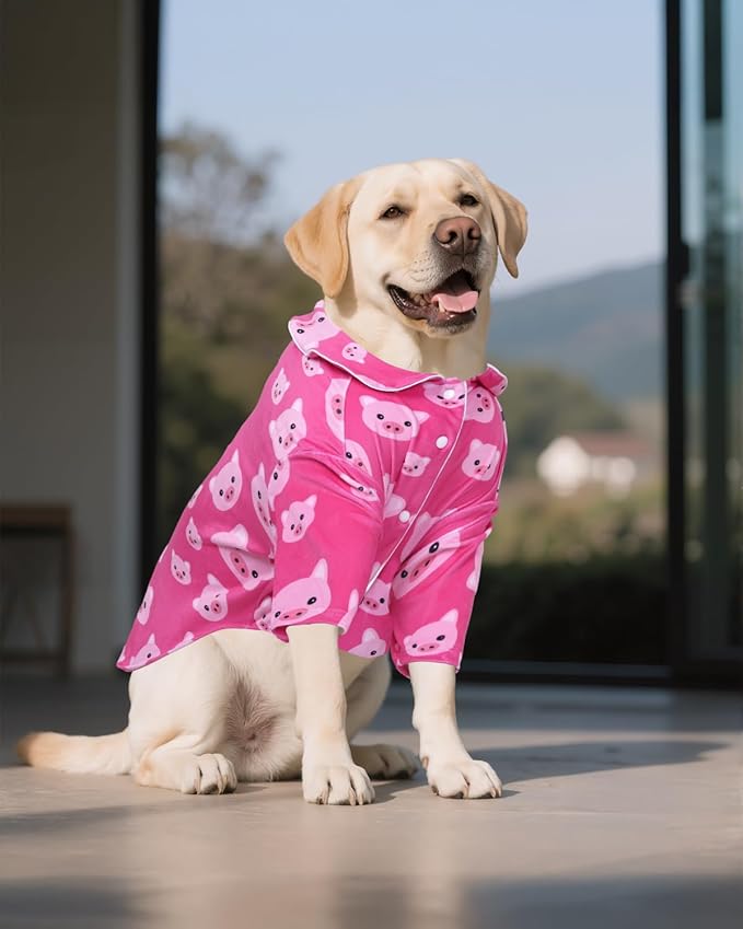 CuteBone Two-Leg Velvet Pet Pajamas Girl Dog Clothes - Soft, Cozy, and Stretchy Boy Pjs for Medium, Large Dogs and Cats Winter Sleepwear Apparel LTP02XXL