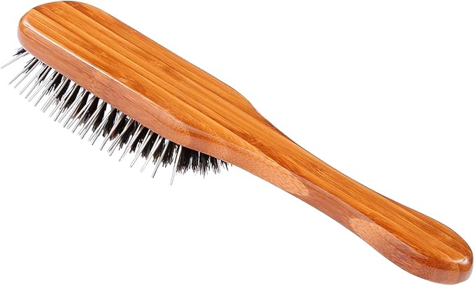 Bass Brushes Rectangle Boar Pet Brush with Bamboo Wood Handle