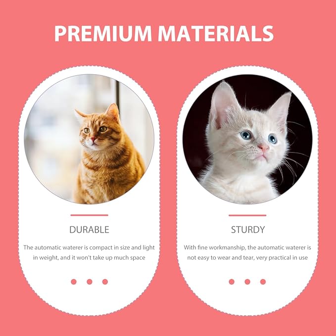 Ipetboom Automatic Pet Water Dispenser for Dogs Cats: 420ml Pets Water Fountains, White Waterer with Filter Easy to Fill