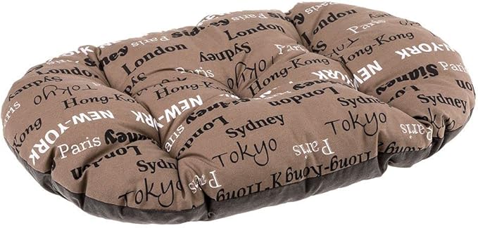 Ferplast Cat Bed, Dog Bed Medium Washable Pet Mat Cushion in Cotton with Soft Padding, 65 x 42 cm. Brown
