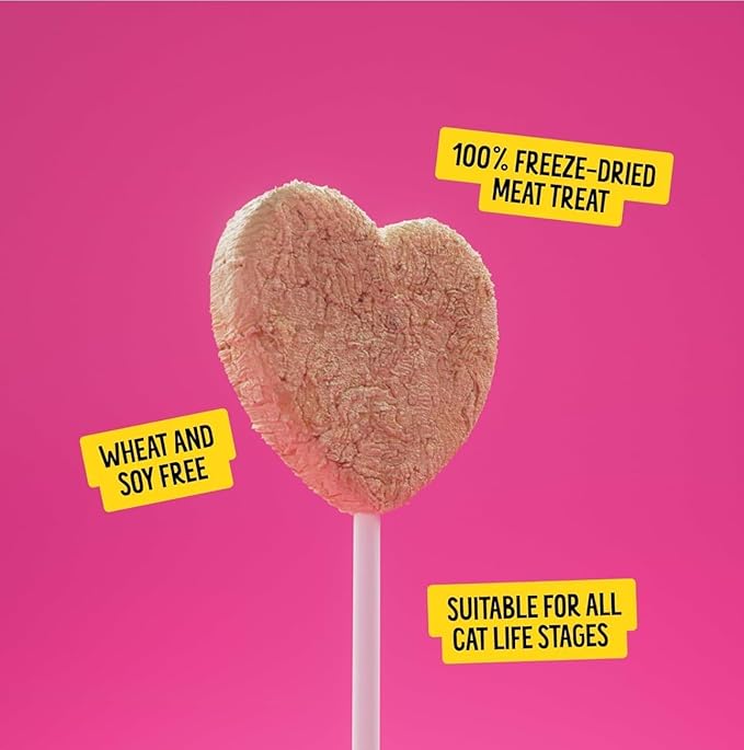 Purrpops Freeze Dried Lollipop Cat Treats, Chicken, Tuna, and Salmon Flavor, Treats for Training, for All Breeds and Ages, Food Topper (12 Pieces) 3-Pack