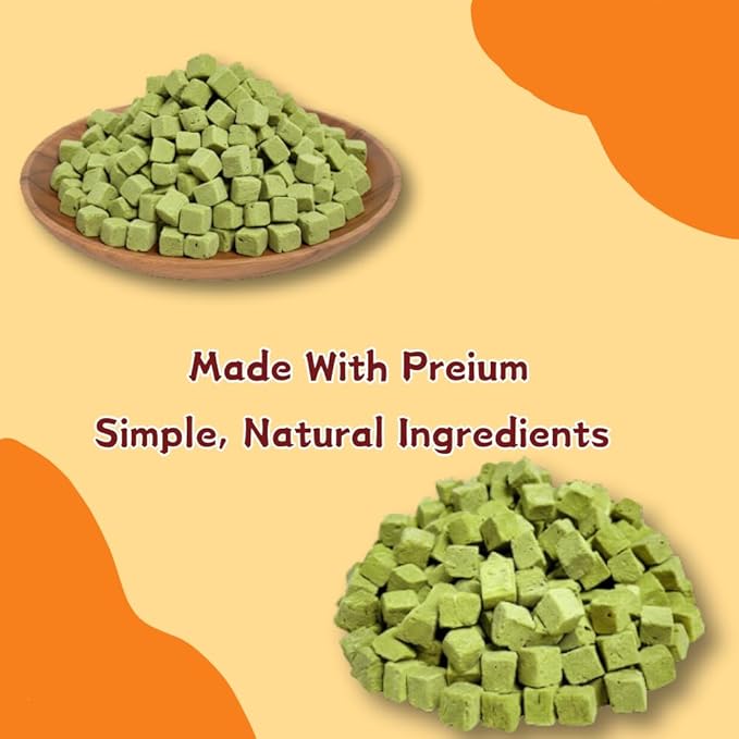 Natural Cat Treats with Real Chicken & Cat Grass, A High-Fiber Snack for Hairball Relief & Gut Health, Soft & Chewy Cubes,10.58 Ounce