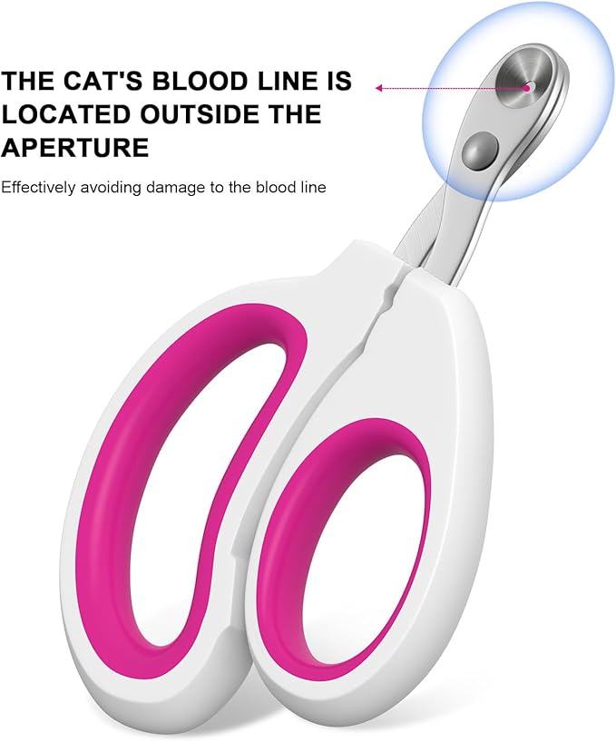 Aogeili Cat Claw Nail Clippers, Beginner Friendly Safety Trimmer, Pet Grooming Essentials Accessories with Stainless Steel Non Slip Handle for Kitten Puppy Rabbit Small Pets