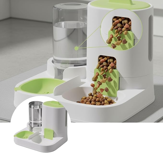 Automatic Pet Feeder and Water Dispenser for Cats and Dogs with Large Capacity Food Water Station