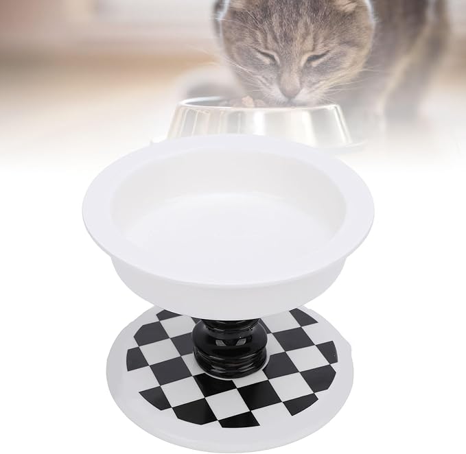 Elevated Cat Bowl, Multifunctional Prevent Vomiting Ceramic Pet Food and Water Bowl Stand with Non Slip Base for Cat Kitten