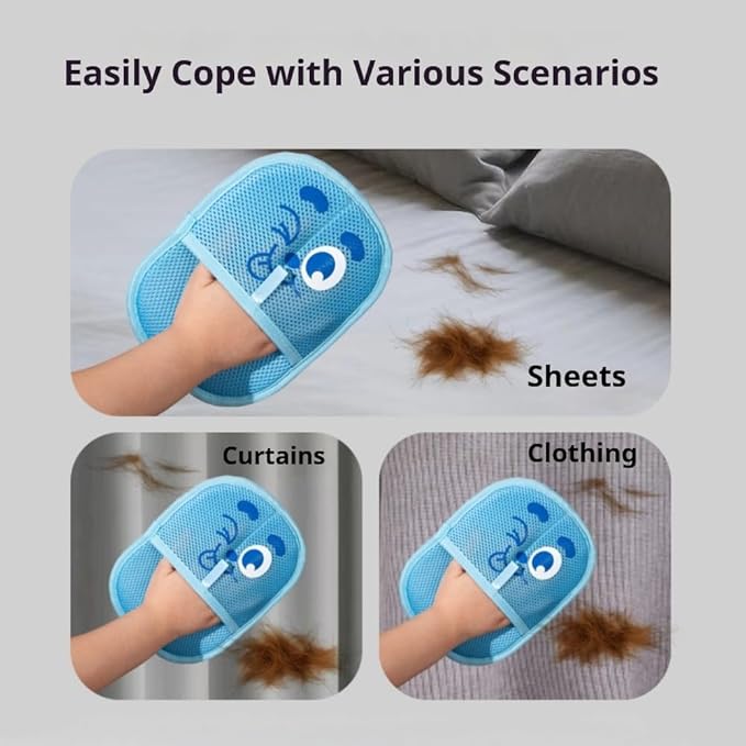 2026 Thickened Electrostatic Pet Hair Removal Gloves for Dogs & Cats，Reusable & Washable Cat Hair Removal Glove, Pet Hair Remover Tool for Furniture Clothing, Couch, Carpet, Car Seat, Bed