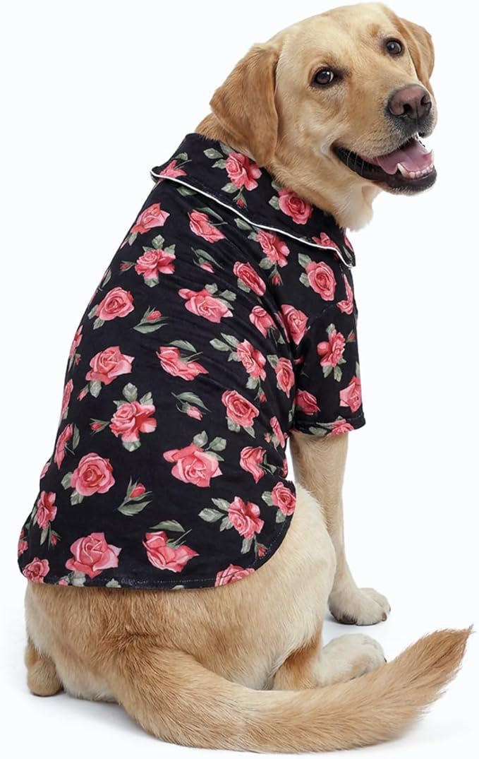 CuteBone Two-Leg Velvet Pet Pajamas Girl Dog Clothes - Soft, Cozy, and Stretchy Boy Pjs for Medium, Large Dogs and Cats Winter Sleepwear Apparel LTP05-3XL
