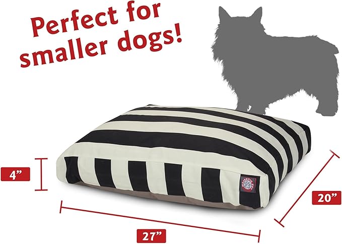 Majestic Pet Shredded Memory Foam Dog Bed Small with Removable Washable Cover – Rectangle Orthopedic Dog Bed–Durable Dog Crate Bed-Flat Dog Bed for Senior Dogs - (27x20) S - Links - Black