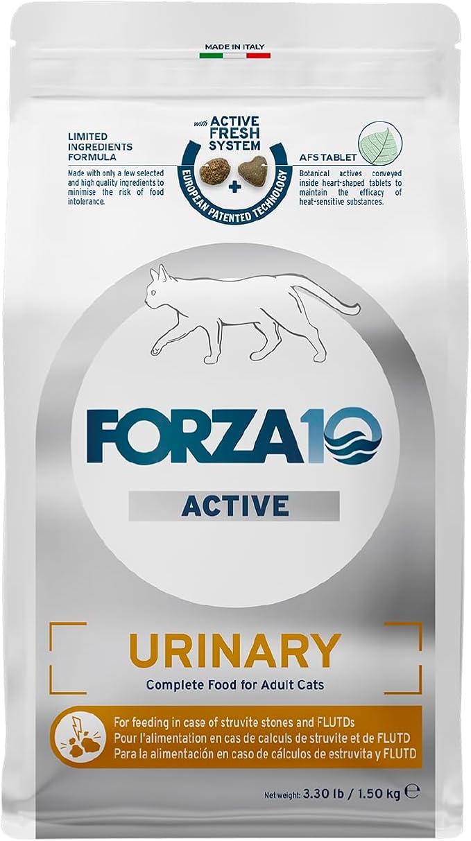 Forza10 - Cat Food, Vet-Apoorved Pet Food for Urinary Health and UTI Support, Non-GMO, Fish Flavor, Made in Italy (3.3 lb)
