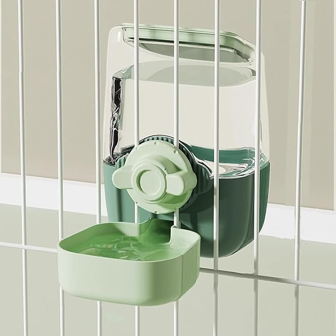 Pet Dog Cat Hanging Automatic Feeders Drinking Bowls, Auto Gravity Rabbits Feeder No Drip Water Set, Cage Pet Feeding Bowls Dispenser for Cats Dogs Puppy, Rabbit (Geen)