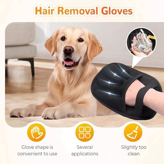 2 PCS Pet Hair Removal Glove for Cats & Dogs–Reusable Magic Brush Pet Hair Remover,Upgraded 5-Finger Electrostatic Pet Hair Gloves, Removes Loose Hair from Furniture,Clothes & Car Seats