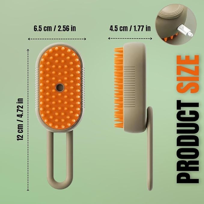 Pet Steam Grooming Brush, Cat and Dog Comb, 3-in-1 Steam Brush for Grooming, Massage, Cleaning, Multifunctional Pet Hair Removal Comb