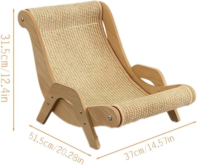 Elevated Cat Bed with Wooden Frame, Natural Hemp Rope, Scratch-Resistant Pet Lounger for Indoor Cats, Breathable Kitty Nap Furniture