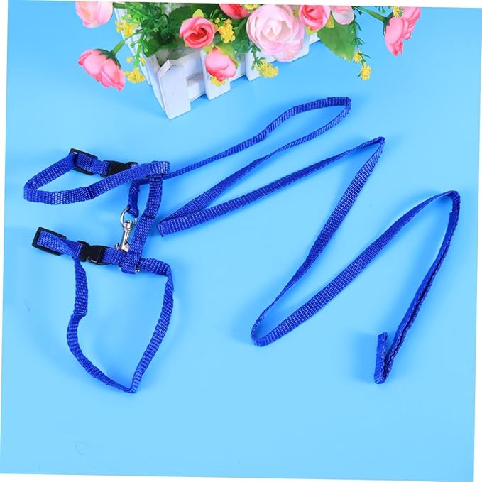 Pet Cat Harness and Leash Nylon Cat Collar with Traction Rope for Safe Outdoor Exploration Lightweight and Comfortable for Kittens Blue