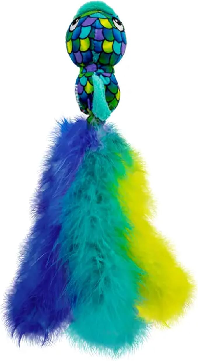 KONG Wubba Cat Toy – Catnip-Infused, Crinkle and Rattle Sound & Feathery Tails for Batting, Pouncing & Interactive Play (Fish)