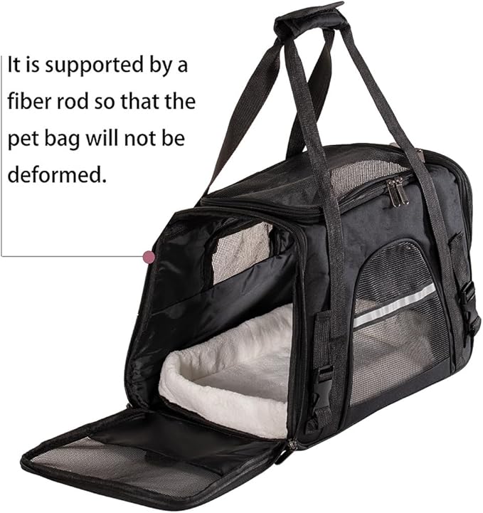Cat Carriers, Dog Carriers, Pet Carriers – Airline-Approved Soft-Sided Bag for Cats & Small Dogs (Up to 15 lb), Foldable, Breathable Mesh, Privacy Cover, Washable & Lightweight