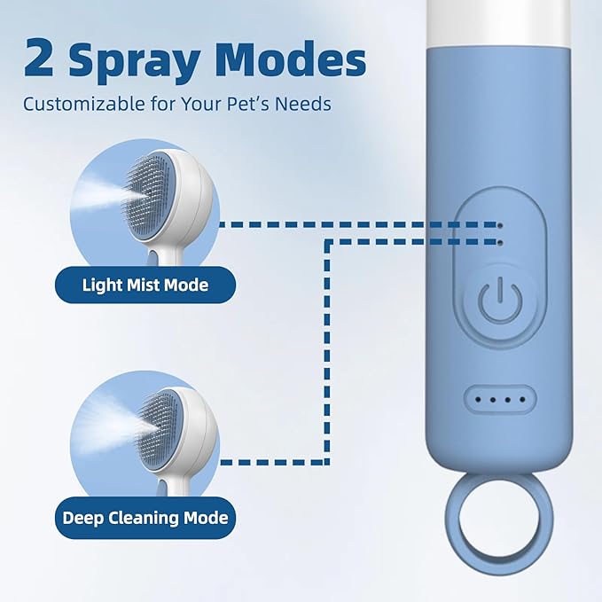 DebutPet Cat Steam Brush for Shedding - 3 in 1 Steamy Cat Brush with Water Spray, Self Cleaning Dog Grooming Comb for Tangled & Loose Hair, Massage Pet Hair Removal Tool (USB Rechargeable)