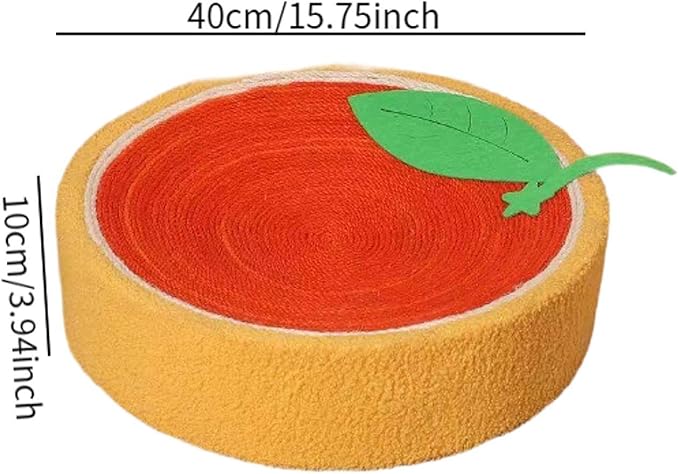 Cat Scratch Pad Cat Scratcher Board Sisal Round Cat Bed Cat Toy Foam and Sisal Cover for Protecting Furniture Suitable for Cat Owners Home Use, Orange