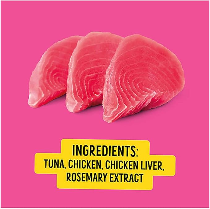 Bonkers Cat Treats, Seafood Flavor, Crunchy Outer Gooey Inner, 3 oz Bag with Tuna Purrpop