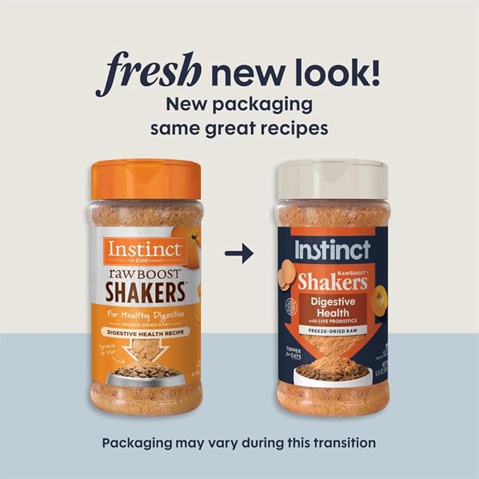 Instinct Raw Boost Shakers, Freeze-Dried Powder, Cat Food Topper, Chicken - Gut Health, 5.5 oz. Bottle