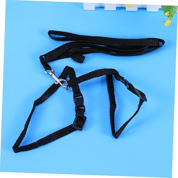 Toddmomy Cat Harness Leash for Kittens Adjustable Nylon Leash Breathable Mesh Vest PET Supplies for Walking Black