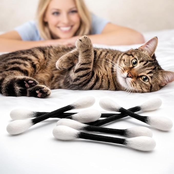 Glaciart One Swabs Cat Toys with Catnip - 6 Pk | Durable for Chew, Cute Cat Toys Interactive Kitty for Boredom, Exercise, & Play | Filled w/Organic Catnip for Anxiety & as Digestive Aid | Gift Idea