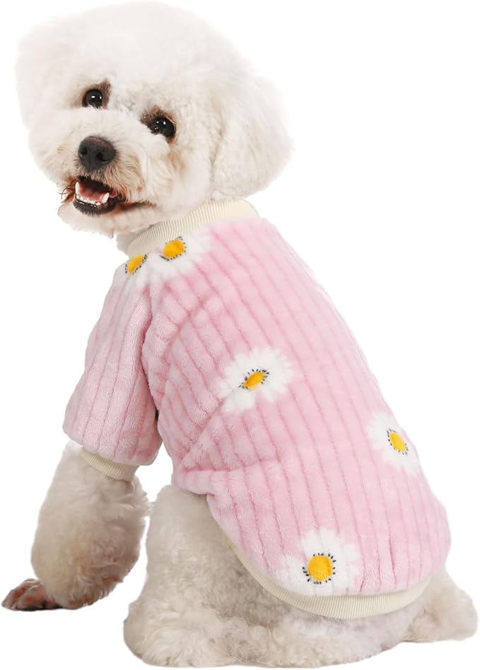Dog Sweater, Dog Sweaters for Small Dogs, 2, 3 Pack Warm Soft Pet Clothes for Puppy, Medium Large Cat, Dogs Girl or Boy, Dog Shirt for Winter Christmas (Pink+Purple+Yellow, Medium)