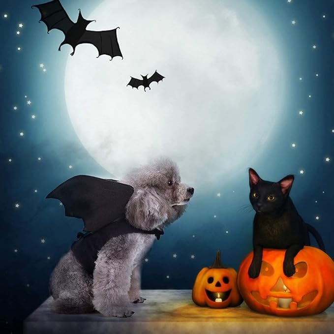 Rypet Dog Halloween Costume, Halloween Bat Wings Pet Costumes for Dogs Cats Halloween Party Large