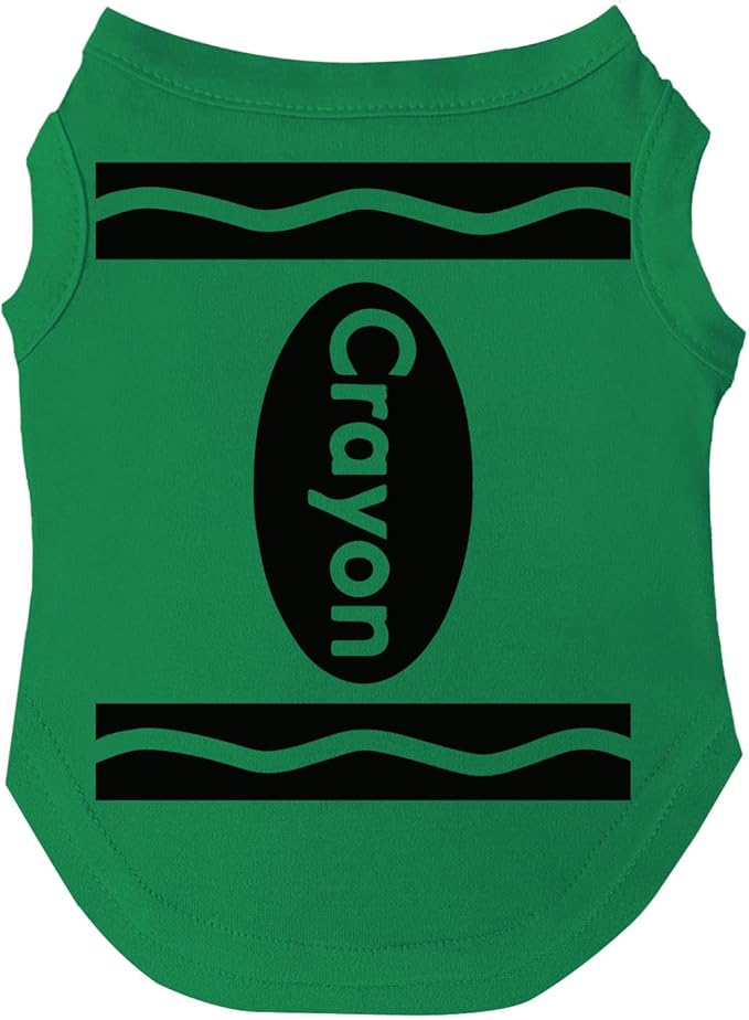 Crayon Dog Tee Shirt | Sleeveless Breeds | Halloween | Trick or Treat | Group Costume | School Parade | Family Outfits |Green, Large 410