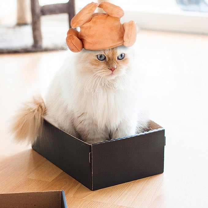 Thanksgiving Cat & Dog Turkey Headband - Funny Holiday Hat for Small Pets, Cats & Puppies