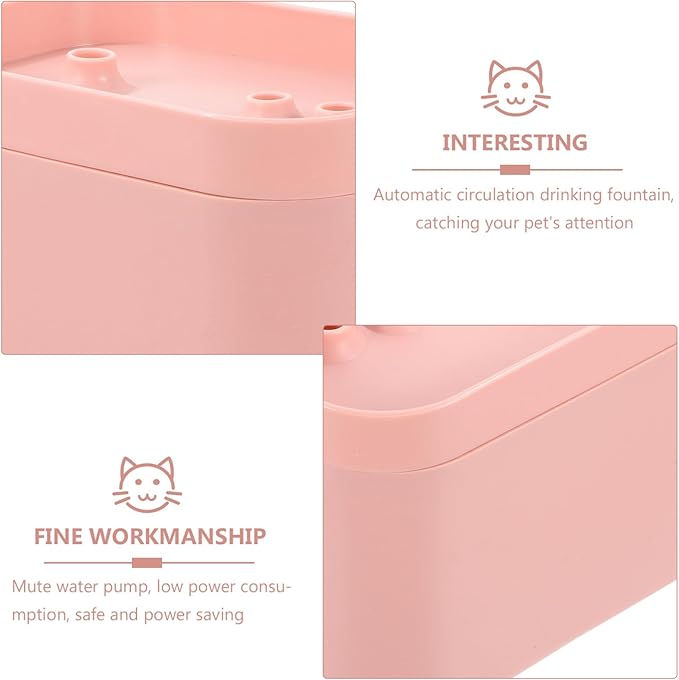 Automatic Cat Water Fountain with Flower-Shaped Outlet Quiet Water Pump Lightweight Design and Modern Aesthetic for Indoor Pets for Cats and Dogs Pink