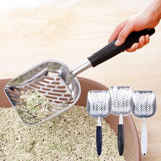 XTYPE Cat Litter Scoop Big Metal Litter Scoop for Kitty Sifter with Deep Shovel and Ergonomic Handle Made of Heavy Duty Solid Aluminum cat Litter Shovel (Color : A)