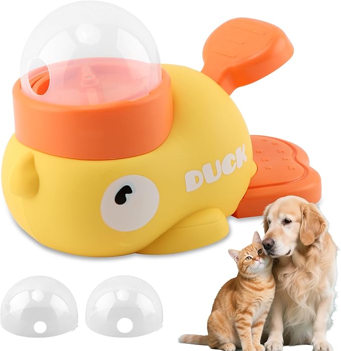 Pet Treat Dispenser Toy, Duck-Shaped Interactive Dog Puzzle Slow Feeder Toy for Small Medium Dogs and Cats, Promotes IQ Training and Entertainment Reduces Bloating Anti-Gulping