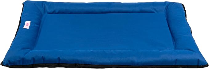 DBD3004D-M Archie 29.5" x 22.5" Traditional Oxford Waterproof Indoor/Outdoor Hand-Washable Memory Foam Camping Pet Bed, Cobalt