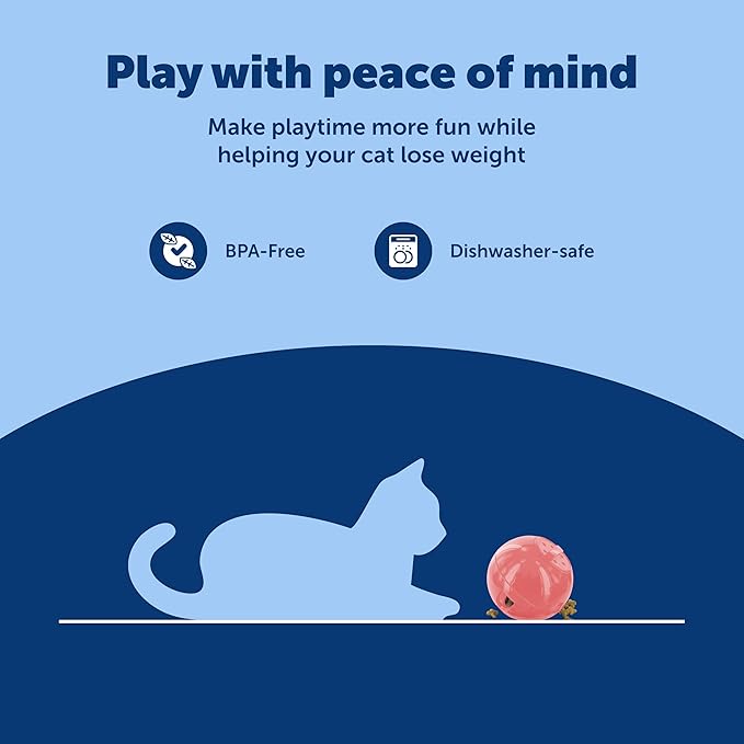 PetSafe Slimcat Feeder Ball - Interactive Game for Your Cat - Fill with Food and Treats - Pink